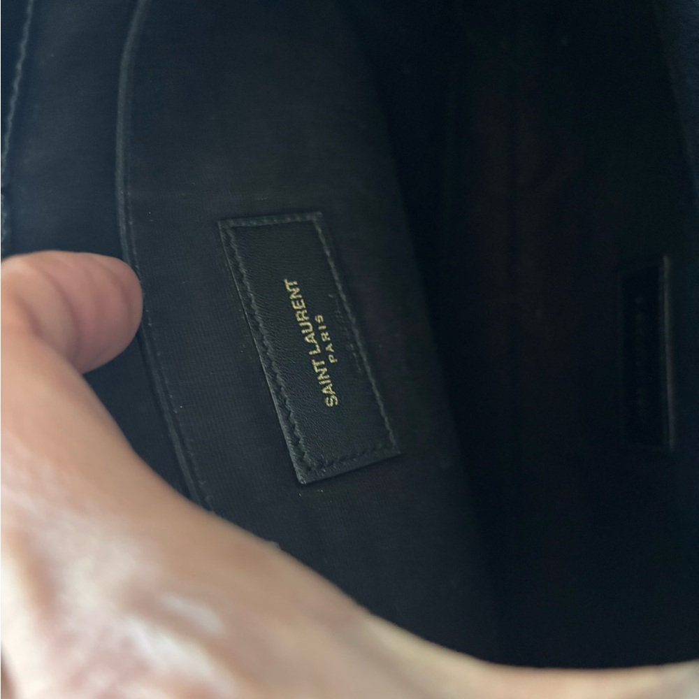 Saint Laurent YSL Black Crocodile Large Embossed Clutch Pouch $825 - Picture 4 of 10